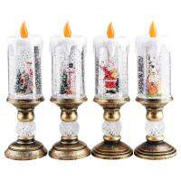 Christmas Flameless Candles Lights Christmas Flameless Waterproof Swirling Glitter Candle Lamp LED Night Light For Anniversary Gardens Centerpieces Parties rational