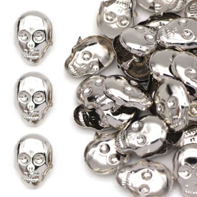 【CW】 100Pcs 15.5x22mm Skull Rivets Metal 2 Claw Spike And Studs For Clothes Silver Leather Riveting Decorative Bags Shoes Belt