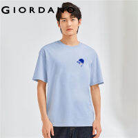 GIORDANO Men Memory Series T-Shirts Small Print Fashion Tee Short Sleeve Crewneck 100% Cotton Casual Summer Tshirts 91093151