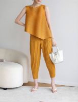 2MUAY รุ่น GJO6970/GJO6045 SLEEVELESS ASYMMETRIC PLEAT SET เซ็ตพลีทคุณภาพ 6สี FREE SIZE