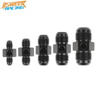 Universal Anodized Black Male To Male Flare Union Coupler with 1/8 NPT Gauge Port Fitting Adapter Fuel Pressure Gauge Fitting