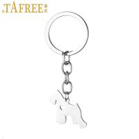 TAFREE dog lover UK West Highland Terrier keychain stainless steel animal pendant men women bag car key chain ring jewelry SKU13