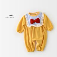 [COD] Yueji 2023 spring newborn baby jumpsuit female princess bow long-sleeved