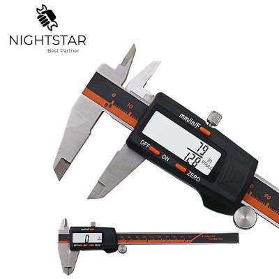 Nauwkeuriger สแตนเลสดิจิตอล Caliper 6 "150Mm Messieber Paquimetro เครื่องมือวัดเครื่องวัดระยะเวอร์เนีย