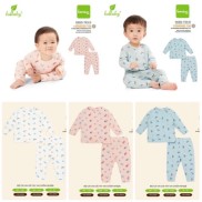 Rẻ vô đich Bộ áo dài tay quần dài vai chồm sợi tre Lullaby - 3 màu