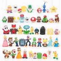 ZZOOI 12Pcs/24Pcs/48Pcs Super Mario Bros Action Figures Kawaii Bowser Anime Figure with Storage Bag for Children Toys Gifts