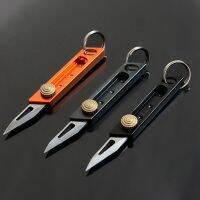 Supersportingmall Retractable Sliding Blade Stainless Steel Outdoor Survive Portable EDC Pocket Mini Paper Key Ring