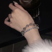 luxury s double zircon bracelets female seor time e dgn fold bracelet web celebri hip-hop band