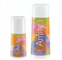 แป้ง Amity แป้งหอมโรยตัว 100 g.พร้อมโรลออนระงับกลิ่นกาย 50 ml. หอมติดทนนาน Giffarine Amity Powder Perfume and Roll-on Long Lasting Fragrance