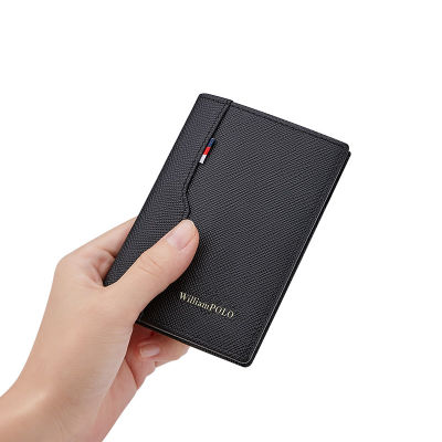 Leather seat Slim Wallet mens wallet Mini Wallet short vertical casual mens wallet card holder Coin Purse portable Wallet