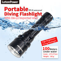 Professional Diving Light 1500LM Waterproof IPX8 Underwater LED Flashlight Diving Super Brightness Tactical Scuba Diving