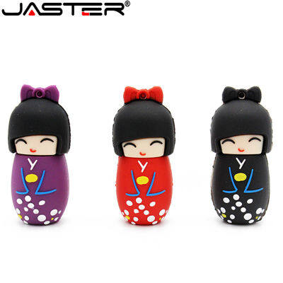 Hot JASTER U Disk ตุ๊กตาญี่ปุ่น Kimono Girl Usb Flash Pen Drive 4G 8G 16G 32G 64G ตุ๊กตาแฟลช Usb Memory Stick ปากกาไดรฟ์ของขวัญดิสก์