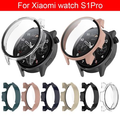 2 In 1  Film + Case For Xiaomi Watch S1 Pro Screen Protector Sleeve PC Shell Tempered Glass Film Wall Stickers Decals