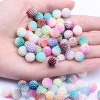 COD SDGREYRTYT 30pcs/lot 10 12mm Acrylic Colorful Bayberry Beads Imitation Pearl Round Loose Beads for Bracelet Making DIY Jewelry