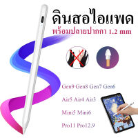 ปากกาไอแพด ปากกาสไตลัส ปากกาทัชสกรีน stylus pen วางมือ สำหรับ iPad Gen9 Gen8 Gen7 Gen6