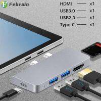 FEBRAIN เครื่องอ่านการ์ดความจำ PD แท่นชาร์จ Type-C ฮับ USB 3.0 4K HDMI