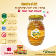 Chanh Đào Ngâm Mật ong Phúc Khang 140G - Combo 3 Hũ thủy tinh cao cấp -