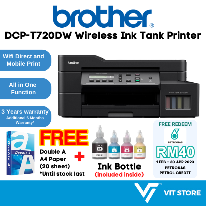 Brother DCP-T720DW Wireless Ink Tank Printer 3 In 1 Multifunction ...