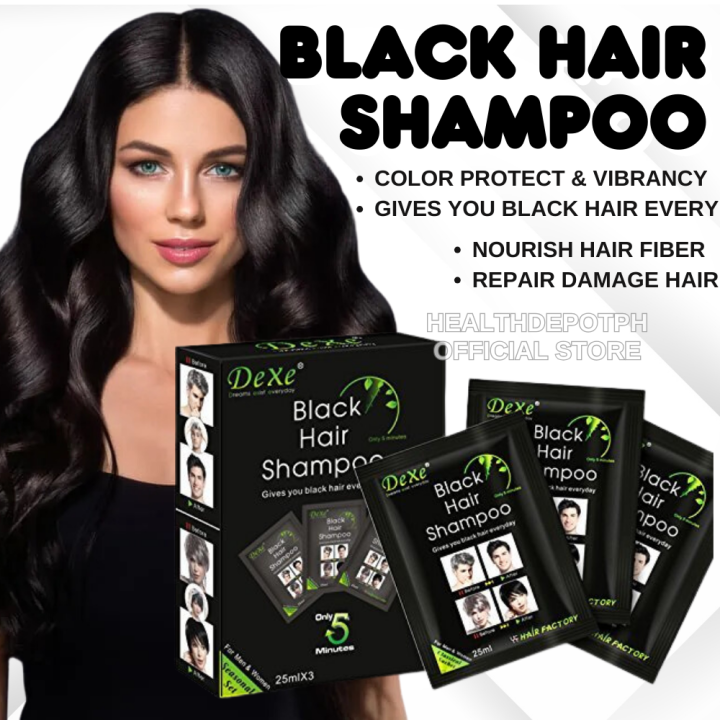 DEXE Black Hair Shampoo Easy to Use in Just 5 Minutes (10 Sachet/box