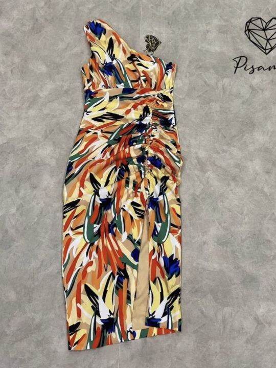 p014-003-pimnadacloset-one-shoulder-sleeveless-ruffle-adjust-side-slit-print-dress