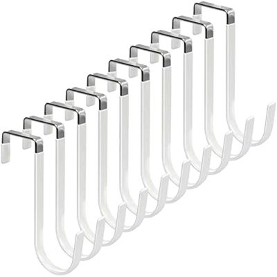 10-Pack with Rubber Anti-Scratch Storage Hooks for Living Room for Clothes, Towels, Hats, Etc