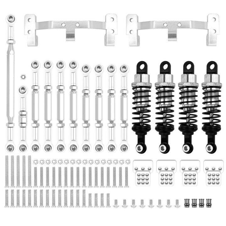 wpl-c14-c24-mn-d90-mn99s-metal-chassis-link-rod-pull-rod-mount-holder-shock-absorber-set-rc-car-upgrades-parts-accessories-power-points-switches-sav