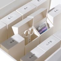 Creative Japanese Style Folding Cover Desktop Storage Box /Multi-function Small Item Storage/Foldable Sundries Storage Basket / Desktop Cosmetics Jewelry Office Stationery assortment organizer Container