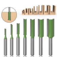 iho☒  7PCS Router Bits Set Shank 3 4 5 6 8 10 12mm Diameter Flute Straight Bit for Woodworking Milling Cutter