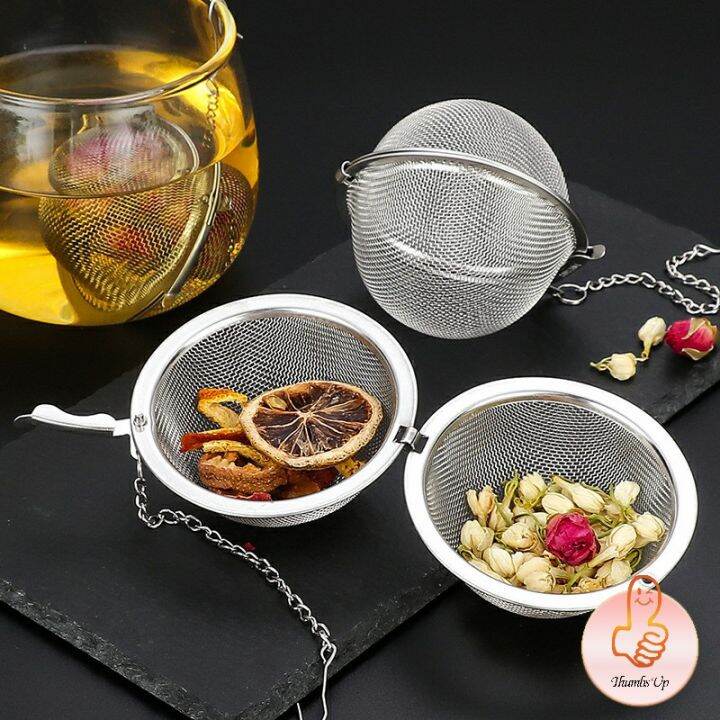 ลูกปรุงรสสแตนเลส ใส่เทศ ผงชงชา ลูกบอลกรอง stainless steel seasoning balls Lazada.co.th