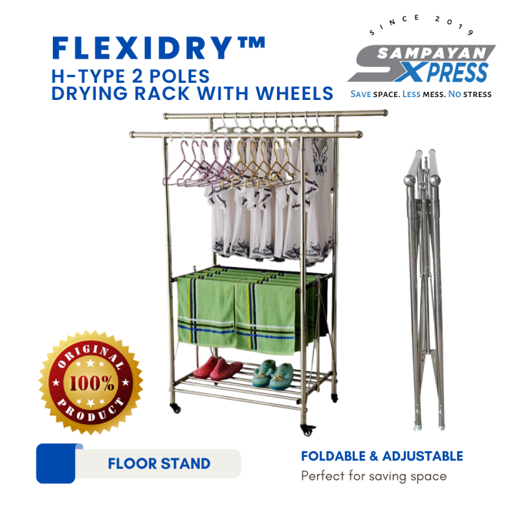 FlexiDry™ Y-Type Stainless Steel Movable Drying Rack with Wheels – Home  Hero Shop