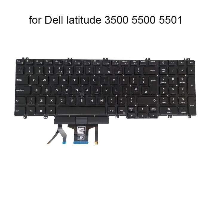 New Uk Gb Laptop Backlight Keyboard For Dell Latitude 3500 5500 5501