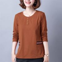 HOT★100% Cotton Tunic Women Blouse Long Sleeve Ladies Tops Autumn Winter Basic Tee Shirt Button Vintage Clothes O Neck Loose Casual