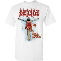 เสื้อยืดคอกลมเสื้อยืดผ้าฝ้ายพิมพ์ลายขายดี เสื้อยืด พิมพ์ลาย Deicide Once Upon The Cross Death Metal แฟชั่นฤดูร้อน สําหรับผู้ชาย S-5XL