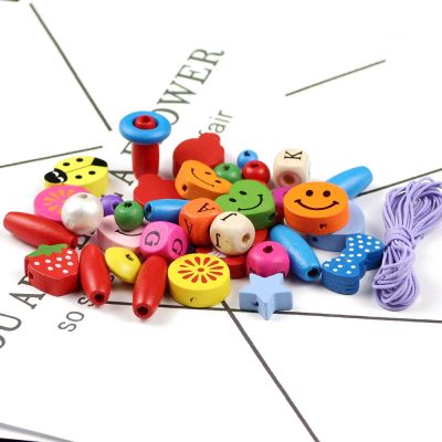 WLYeeS Various Style Wooden Spacer Beading beads Handmade Jewelry DIY Charm Bracelet Necklace Wood Loose Beads Baby Toy Finding