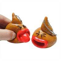 1PCS2PCS Mini ตลกน่ารัก Creativ SqueezeTongue Pop Out ของเล่น Prank Props Poop Key Chain จี้ตกแต่งฮาโลวีนของขวัญ