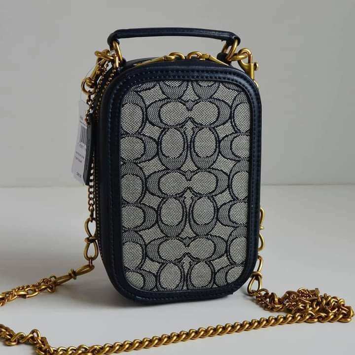 Original Coach Alie Camera Bag In Signature Jacquard 4866 Navy Blue Lazada PH