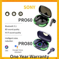 SONY Pro60/PRO80ชุดหูฟังไร้สายบลูทูธแท้ V5.1หูฟัง In-Ear หูฟังบลูทูธกีฬาหูฟังไฮไฟสเตอริโอเพลงพร้อมกล่องชาร์จสำหรับ IOS Android