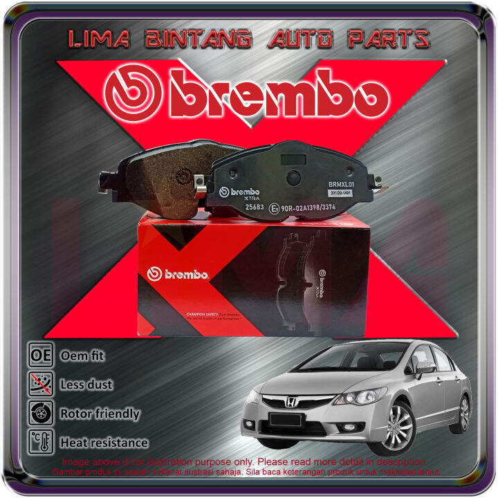 Honda Civic FD SNA SNB Front Brake Pads , Disc Brake Pad Brembo Sport