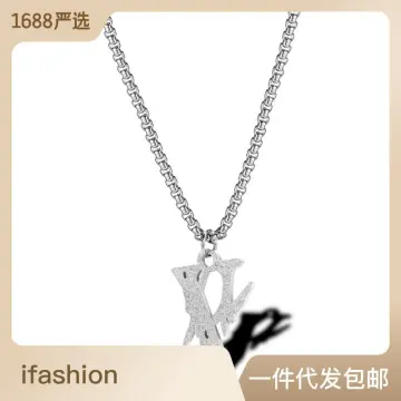 Letter V of VLONE Hip Hop Pendant Chain Necklace for Men &