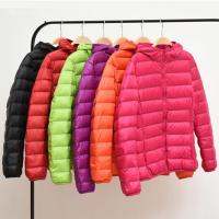 Lof ผู้หญิง90% เป็ดสีขาวลงเสื้อแจ็คเก็ต Hooded Windproof ฤดูใบไม้ร่วงฤดูหนาว Casual S-5XL