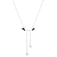 Luxury Niche Wing Double Fly Necklace Diamond Clavicle Chain Simple Butterfly Women Girlfriend Pendant