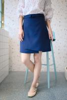 prettythingonme Doughnut Skirt - กระโปรงสี Navy กระโปรงปาดข้าง แต่งคาดห่วงกลม