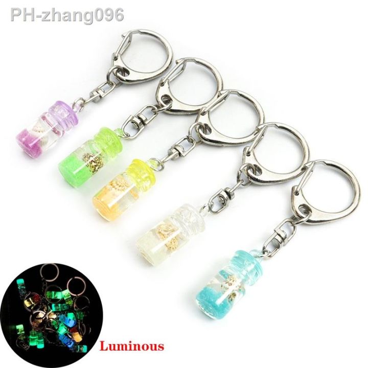 creative-luminous-bottle-keychain-novel-multicolor-glow-in-the-dark-keyring-student-backpack-car-key-nbsp-chains-pendant-couple-gifts