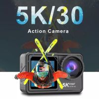 2022 NEW 5K WiFi Action กล้องหน้าจอสัมผัส Vlog กล้อง EIS 2.0 รีโมทคอนโทรล 4K 60FPS 48MP 4Zoom 1080P เว็บแคม Vlog wiFi