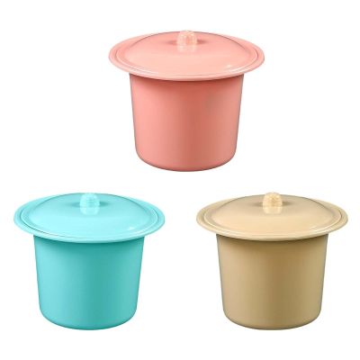 Spittoon Splashproof Plastic with Lid Toilet Potty Pot Urinal for Camping Outdoor Elderly Adults