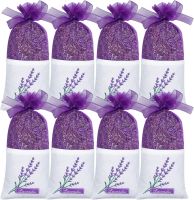 Lavender Sachets, Dried Lavender Sachets 8 Pack for Closets, Drawers, Gym Bags, Cars, Linen Closets, Wardrobes