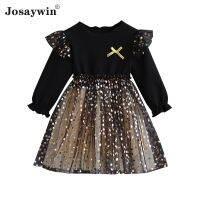 【Ladies shop】เสื้อผ้าเด็กสำหรับเด็ก BabyWinter แขนยาว PartyDresses Fluffy MeshDress Vestidos