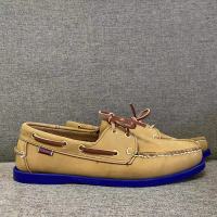 รองเท้า Sebago Docksides ของแท้-หนังพรีเมี่ยม Moc Toe มีเชือกผูกรองเท้าเรือ E02