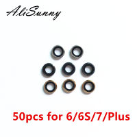 AliSunny 50ชิ้นกลับกล้องกรอบเลนส์สำหรับ 6วินาที6 7พลัส7พลัส6กรัม6บวก6SP กล้องด้านหลังฝาครอบแก้วแหวน Ringer ชิ้นส่วน