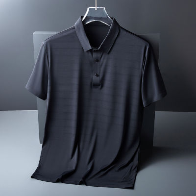 Polo เสื้อยืดดูดซับเหงื่อผ้าไอซ์ซิลค์สำหรับผู้ชาย,เสื้อยืดวัยรุ่นแนวโน้มบางพอดีโปโลแขนสั้นคอโปโลสำหรับฤดูร้อน